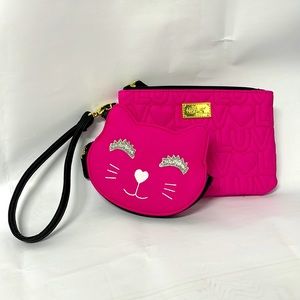 Betsy Johnson kitty hot pink love purse